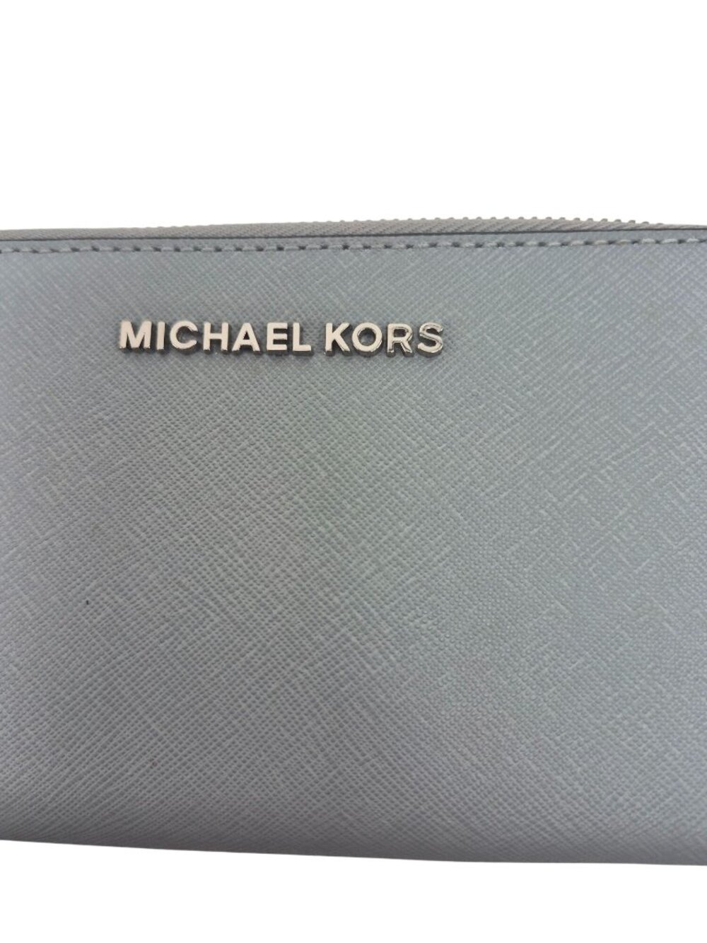 Michael Michael Kors Jet Set Travel Leather Wristlet Wallet Sky Blue - Picture 2 of 10